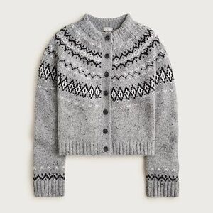 J Crew Fair Isle Wool Blend Cardigan